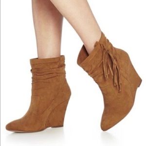 JustFab Fringe Ankle Boot